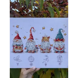 Kit de point de croix "Gnomes de Noël" SANR-55