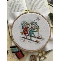 Cross stitch kit "Grandmothers skiers" SANB-24