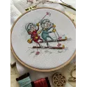 Cross stitch kit "Grandmothers skiers" SANB-24