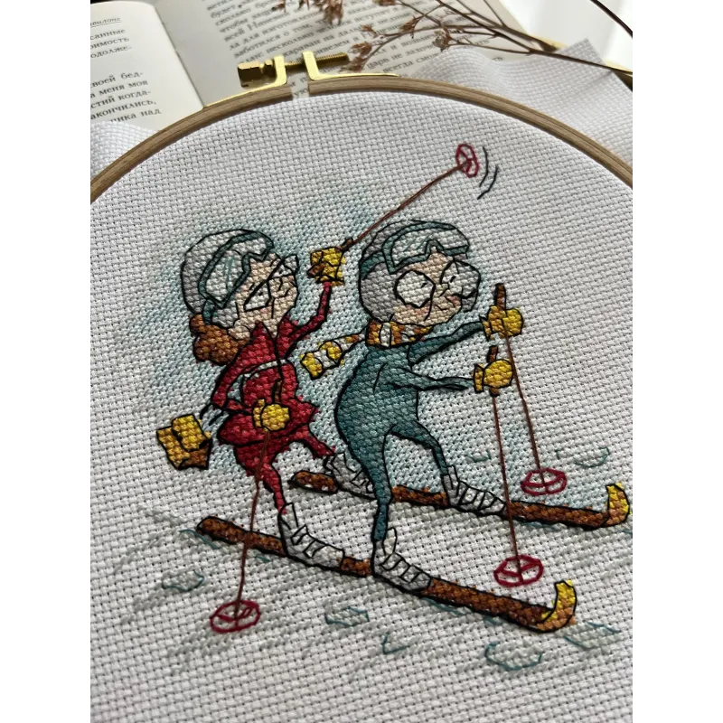 Cross Stitch Kit "Großmütter Skifahrer" SANB-24