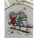 Cross stitch kit "Grandmothers skiers" SANB-24