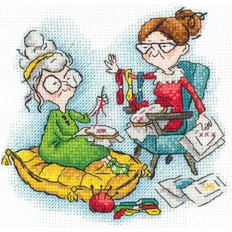 Cross stitch kit "Embroiderer grandmothers" SANB-23