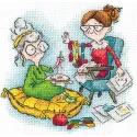 Cross stitch kit "Embroiderer grandmothers" SANB-23