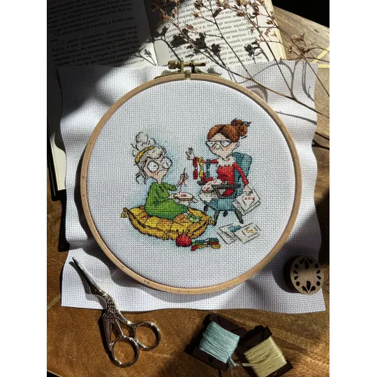 Cross stitch kit "Embroiderer grandmothers" SANB-23