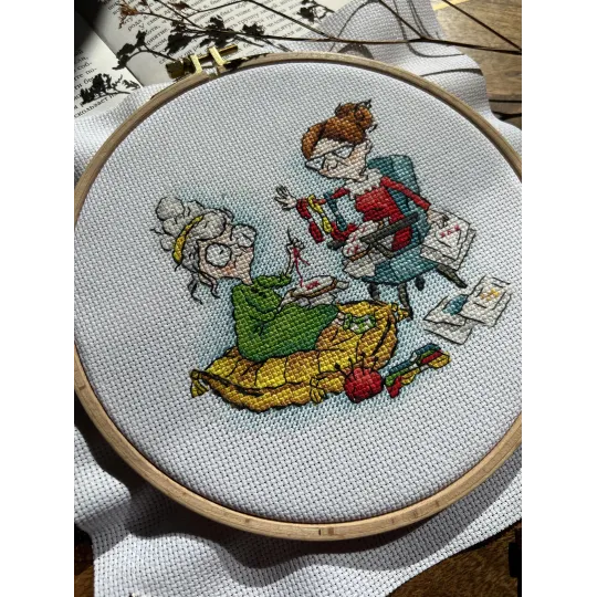 Cross stitch kit "Embroiderer grandmothers" SANB-23