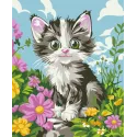 Kit de peinture par numéros "Chaton duveteux" 16,5x13 cm MINI318 0425
