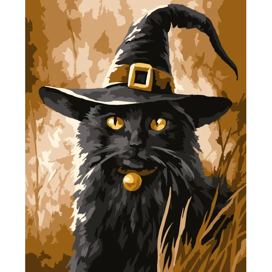 Malen nach Zahlen Set "Schwarze Katze" 16,5x13 cm MINI315 0425