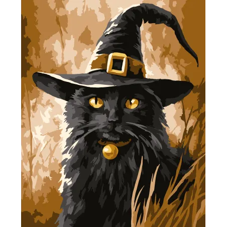 Malen nach Zahlen Set "Schwarze Katze" 16,5x13 cm MINI315 0425