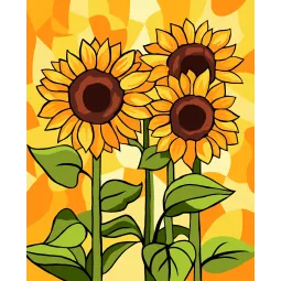 Kit de peinture par numéros "Tournesols" 16,5x13 cm MINI306 0425