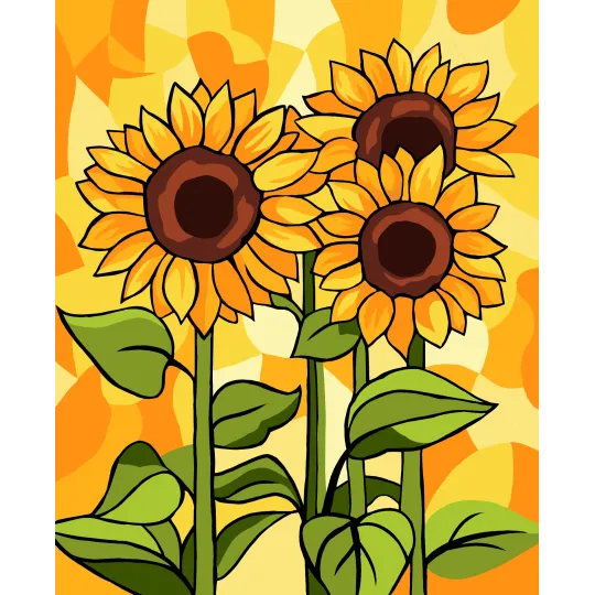 Malen nach Zahlen Set "Sonnenblumen" 16.5x13 cm MINI306 0425