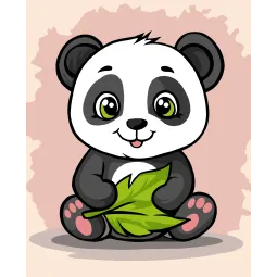 2024Malen nach Zahlen Set "Niedlicher Panda" 16.5x13 cm MINI305