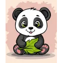 2024Malen nach Zahlen Set "Niedlicher Panda" 16.5x13 cm MINI305