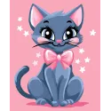 Раскрась по номерам "Кот с бантиком" 16,5x13 см MINI303 0425