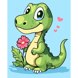 2024Набор "Картина по номерам" "Динозавр" 16,5x13 см MINI301