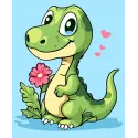 2024Malen nach Zahlen "Dinosaurier" 16,5x13 cm MINI301