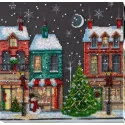 Mid-sized bead embroidery kit - Holiday town (Winter tale) 20x20 cm AAMB-048