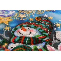 Pagrindinis karoliukų siuvinėjimo rinkinys Naujųjų metų naktis (Žiemos pasaka) 26x35 cm AAB-650