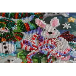 Pagrindinis karoliukų siuvinėjimo rinkinys Naujųjų metų naktis (Žiemos pasaka) 26x35 cm AAB-650