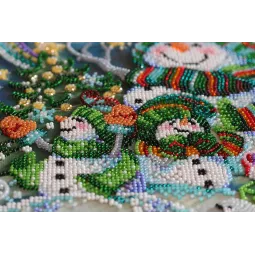 Pagrindinis karoliukų siuvinėjimo rinkinys Naujųjų metų naktis (Žiemos pasaka) 26x35 cm AAB-650