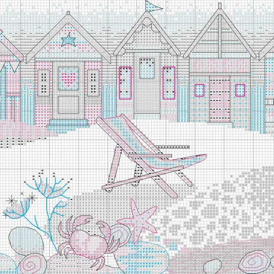 Cross Stitch Kit Beach Huts D70-35446