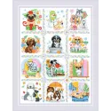 Kit de point de croix "Calendrier Chien" 30x40 cm SR2245
