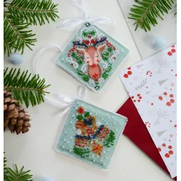 Dekoravimo rinkinys Kalėdų nuotaika (Žiemos pasaka) 13,2x6,6 cm AABT-029