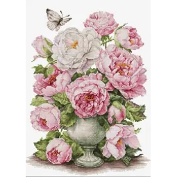 Набор для вышивания крестиком "Романтика роз" 28x37см SB7040