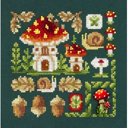 Kryželio siuvinėjimo rinkinys "Mini Sampler. Musmirės namelis" SNV-944