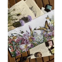 Kryželiu siuvinėjimo rinkinys „Žydintys vilkdalgiai“ SANTS-11