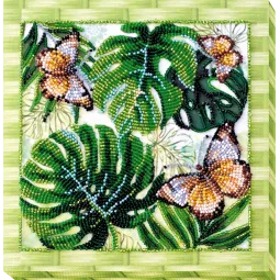 Vidutinio dydžio karoliukų siuvinėjimo rinkinys - Monstrai (Gėlės) 20x20 cm AAMB-028