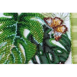 Mittelgroßer Perlenstickerei-Set - Monster (Blumen) 20x20 cm AAMB-028