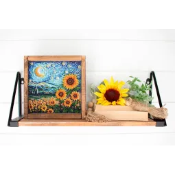 Vidutinio dydžio karoliukų siuvinėjimo rinkinys - Saulėgrąžos nakties glėbyje (Deco Scenes) 20x20 cm AAMB-111