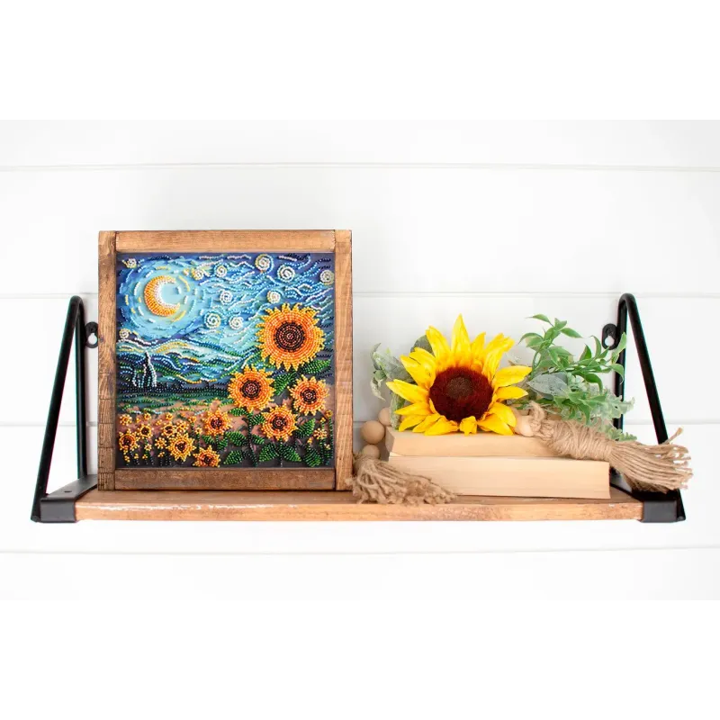 Kit de broderie de perles de taille moyenne - Tournesols dans l'étreinte de la nuit (Deco Scenes) 20x20 cm AAMB-111