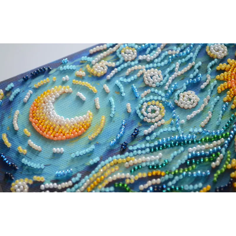 Kit de broderie de perles de taille moyenne - Tournesols dans l'étreinte de la nuit (Deco Scenes) 20x20 cm AAMB-111
