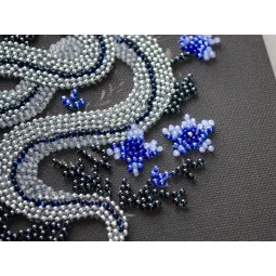 Mini Bead embroidery kit - Silver serpentine (Deco Scenes) 15x15 cm AAM-255