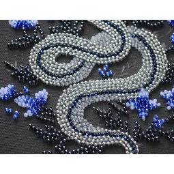 Mini Bead embroidery kit - Silver serpentine (Deco Scenes) 15x15 cm AAM-255