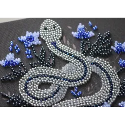 Mini Bead embroidery kit - Silver serpentine (Deco Scenes) 15x15 cm AAM-255