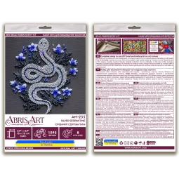 Mini kit de broderie de perles - Serpentine argentée (Scènes Déco) 15x15 cm AAM-255