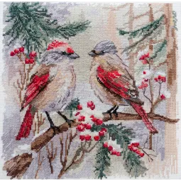 Siuvinėjimo kryželiu rinkiniai - Kleketas apie žiemą (Dekoro scenos) 25x25 cm AAH-238