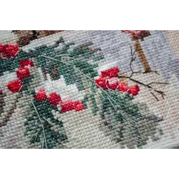 Cross-stitch kits - Chittering about winter (Deco Scenes) 25x25 cm AAH-238