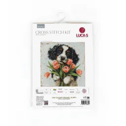 Kit de point de croix "Le chiot Cocker Spaniel" 27x27cm SBU5067