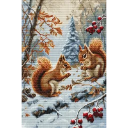 Cross Stitch Kit "Joy of The Squirrels" 21x32cm SBU5064