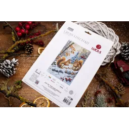 Kreuzstich-Set "Freude der Eichhörnchen" 21x32cm SBU5064