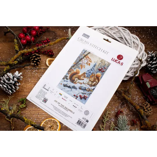 Kreuzstich-Set "Freude der Eichhörnchen" 21x32cm SBU5064