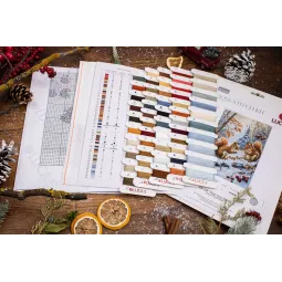 Siuvinėjimo kryželiu rinkinys "Voveraičių džiaugsmas" 21x32cm SBU5064