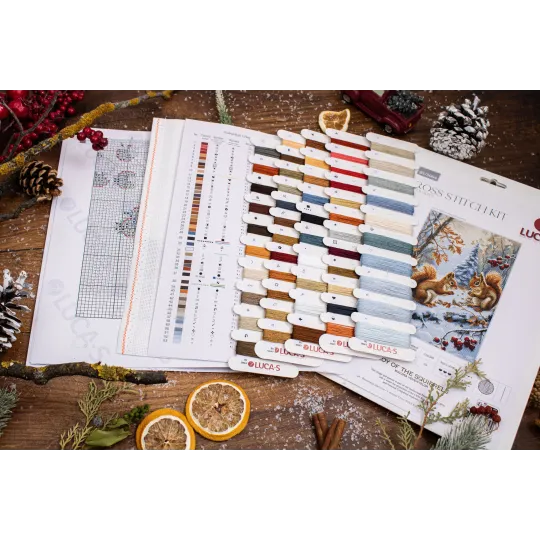 Kreuzstich-Set "Freude der Eichhörnchen" 21x32cm SBU5064