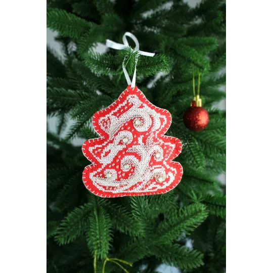 (S) Kit de point de croix "Motifs givrés. Sapin de Noël" ST-1091
