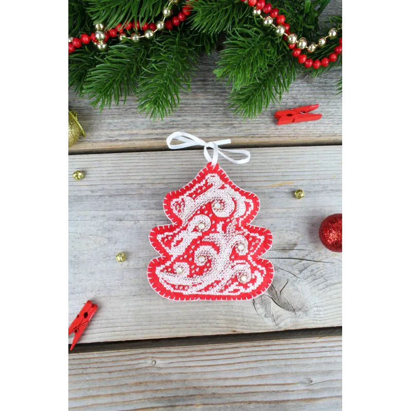 (S) Kit de point de croix "Motifs givrés. Sapin de Noël" ST-1091