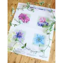 Канва Aida 14 с напечатанным рисунком "Цветы" SSK-124