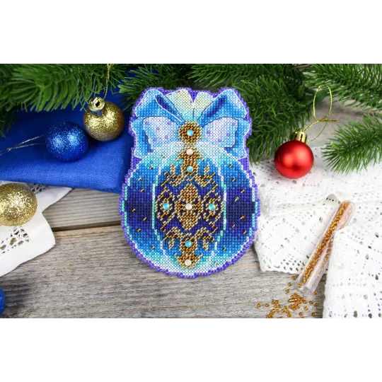 Kit de point de croix "Boule d'arbre de Noël. La magie de la nuit" SR-969